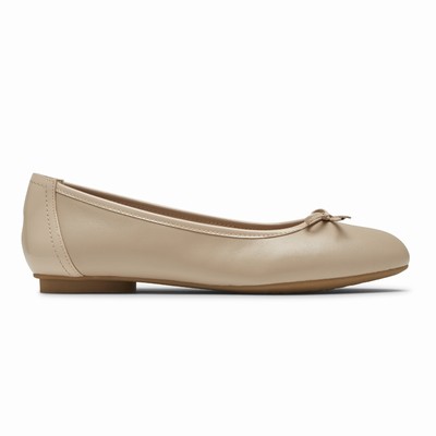 Rockport Reagan Bow Flache Schuhe Damen Beige BER-349120